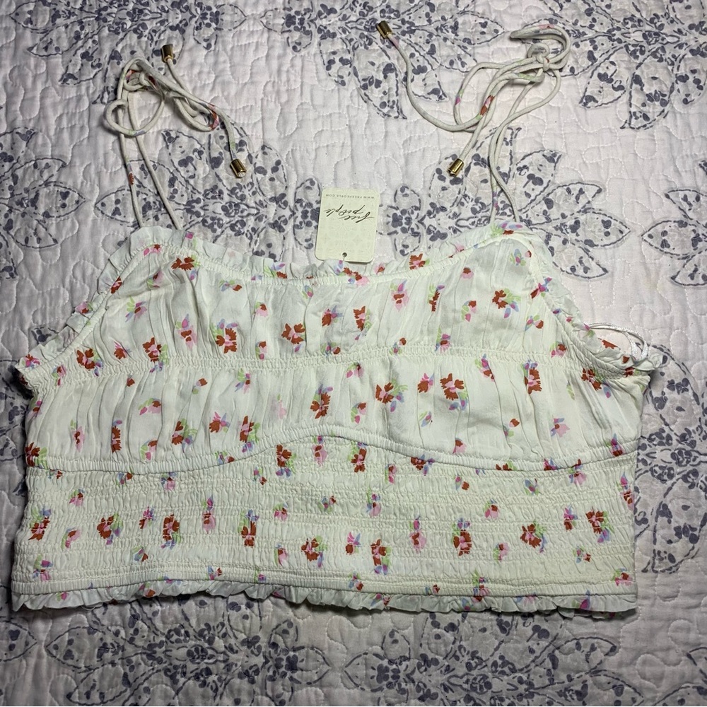 NWT free people floral crop top